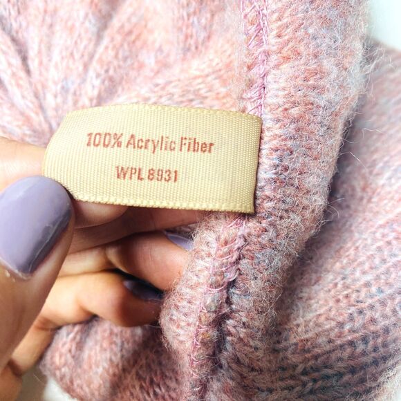 VTG Aris Purple Pink Multicolor Knit Pastel Cozy Soft Girl Aesthetic Beret Hat - Picture 4 of 4